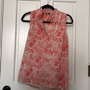 I.Crew Floral Sleeveless Top - Coral and White